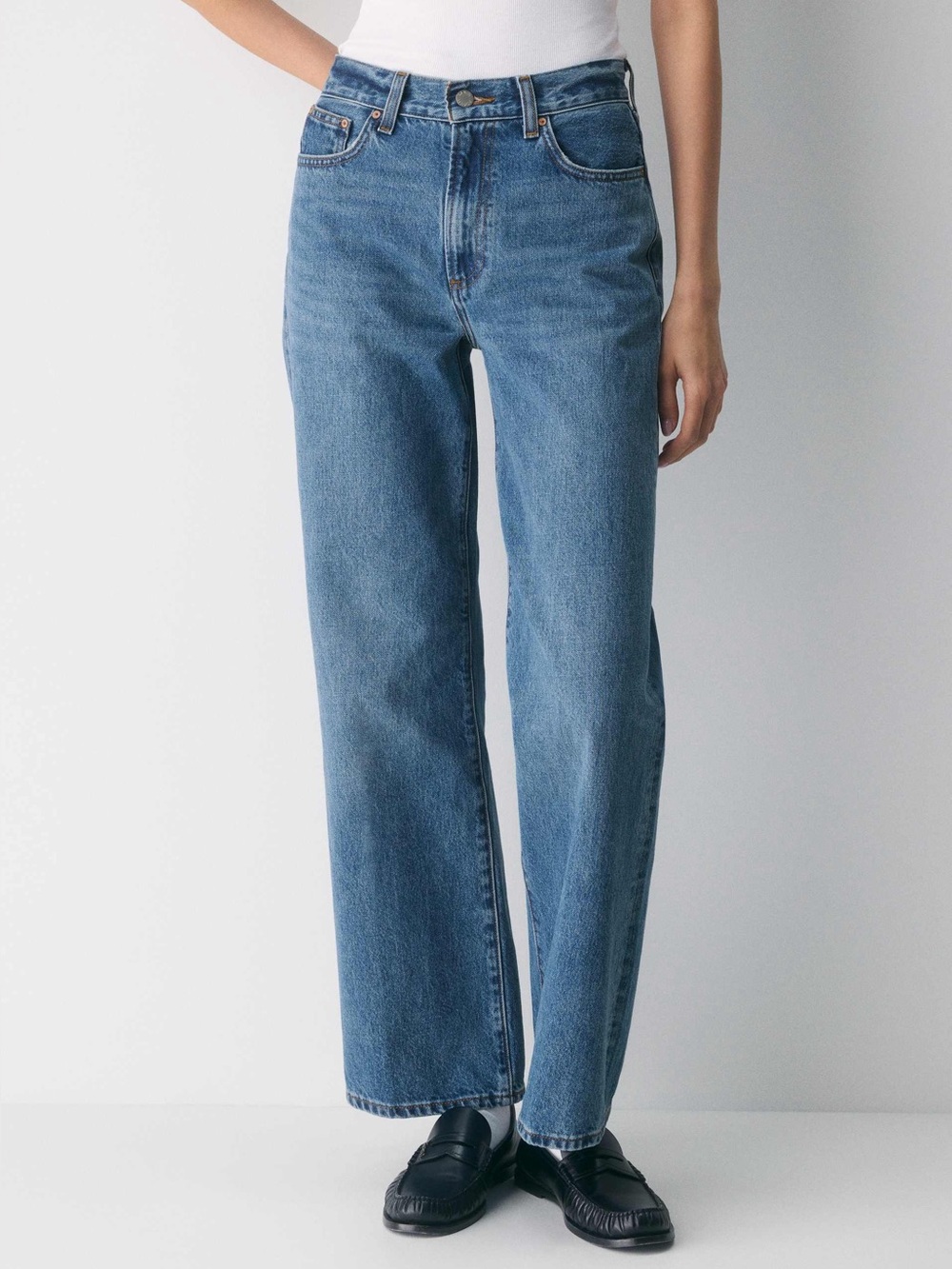 Denim Forum The Farrah High Rise Wide Leg Dark Blue Denim Jeans Size 30 10